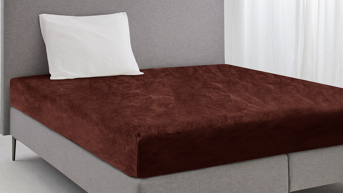 Eleganzzz Hoeslaken Flanel Fleece 35cm Hoekhoogte - rose brown