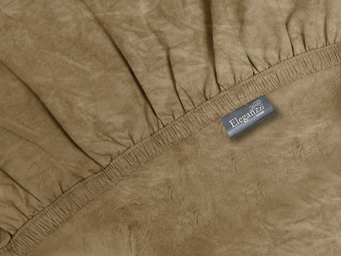 Eleganzzz Hoeslaken Flanel Fleece 35cm Hoekhoogte - gold