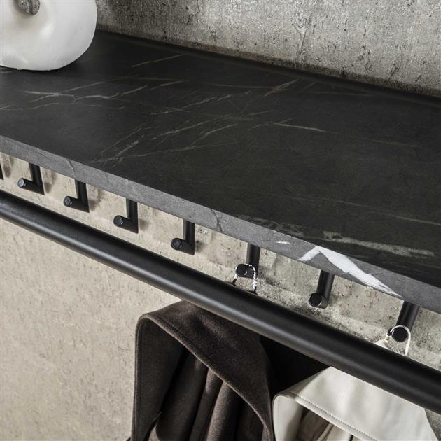 Hoyz Collection - Kapstok 10 Haaks Roede-hoedenplank - 3D Zwart Bruin