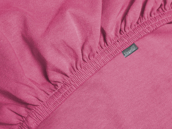 Eleganzzz Hoeslaken Jersey Katoen Stretch 35cm Hoge Hoek - fuchsia