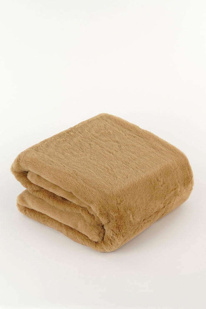 Mica Decorations Bronte Fleece Deken - L200 x B150 cm - Bruin