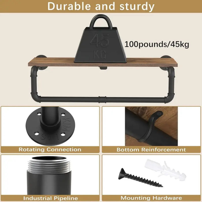 Ylumen Kapstok Dylan B 80 cm bruin zwart