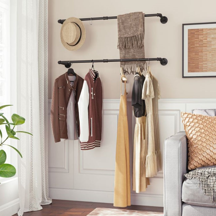 Ylumen Kapstok 2x stang Mitchell L 75 cm zwart