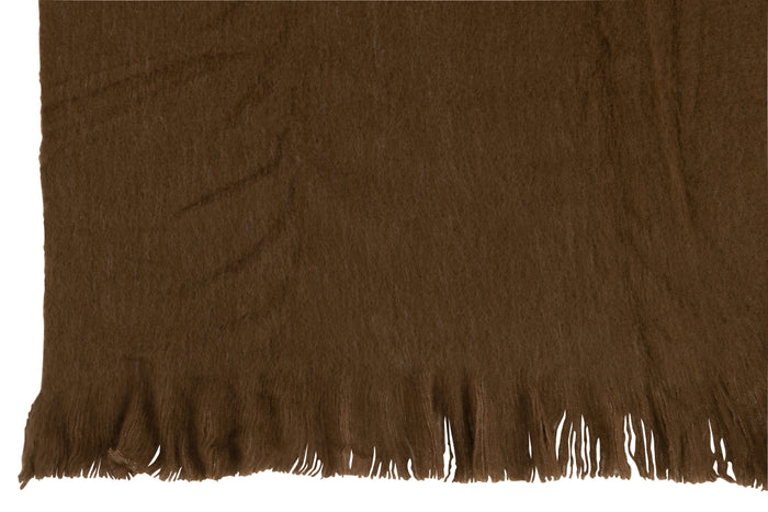 J-line - Plaid Franje Polyester Bruin - 180x130x2cm