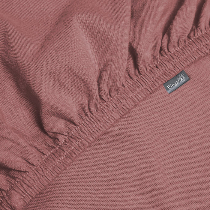 Eleganzzz Splittopper Hoeslaken Jersey Katoen Stretch - rose