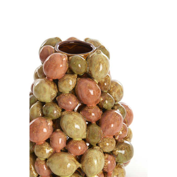 Light&living Vaas deco Ø19x21 cm CITRUS keramiek bruin-oranje+groen