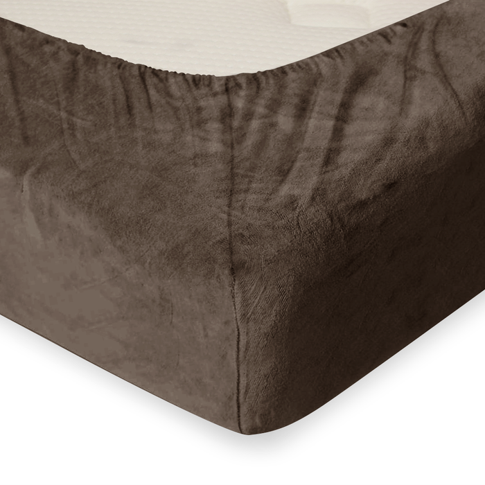 Eleganzzz Hoeslaken Flanel Fleece 35cm Hoekhoogte - taupe grey