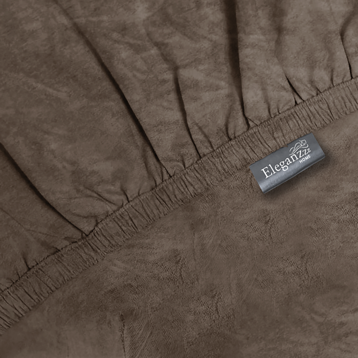 Eleganzzz Hoeslaken Flanel Fleece 35cm Hoekhoogte - taupe grey