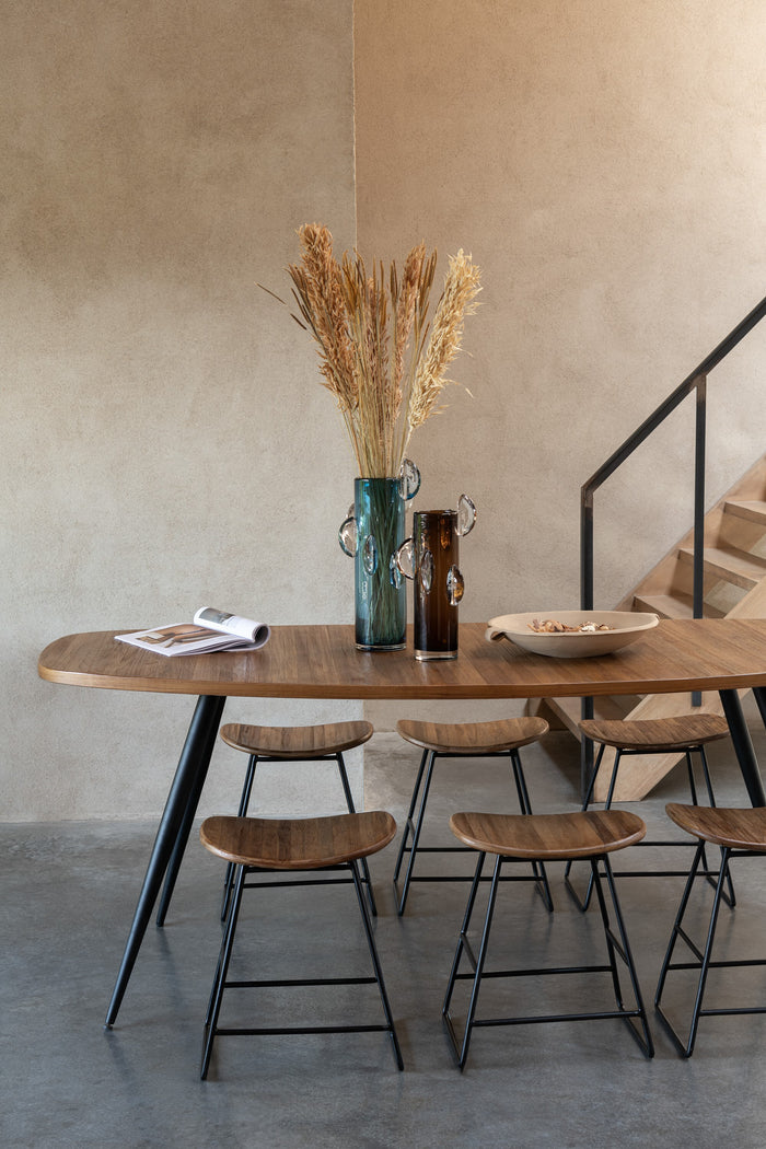 J-Line vaas Steggy - glas - blauw - large - 46 cm hoog