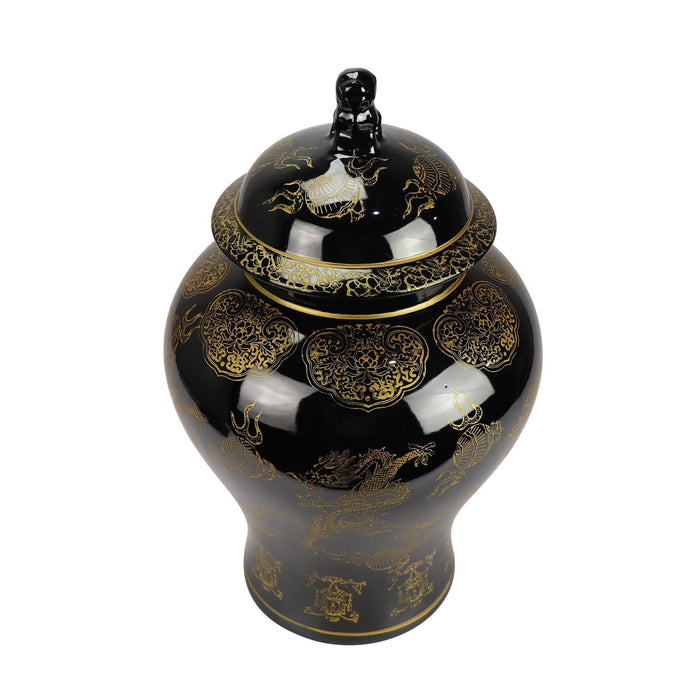 Fine Asianliving Chinese Gemberpot Porselein Zwart