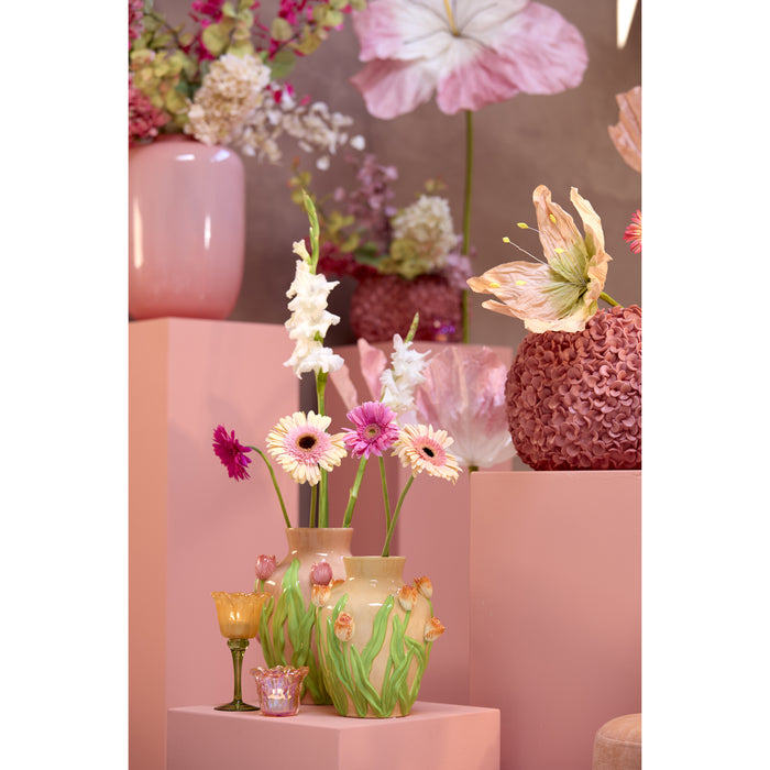 Light&living Vaas deco Ø26x31 cm TULIP keramiek licht roze-groen