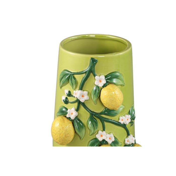 PTMD Stacy Green Ceramic Vase With Lemons On Twig L