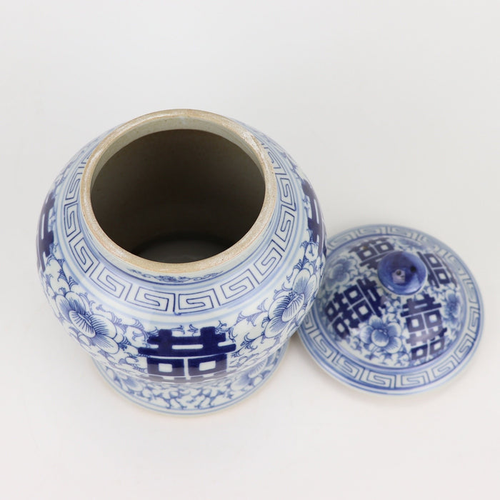 Fine Asianliving Chinese Gemberpot Blauw Wit Dubbele