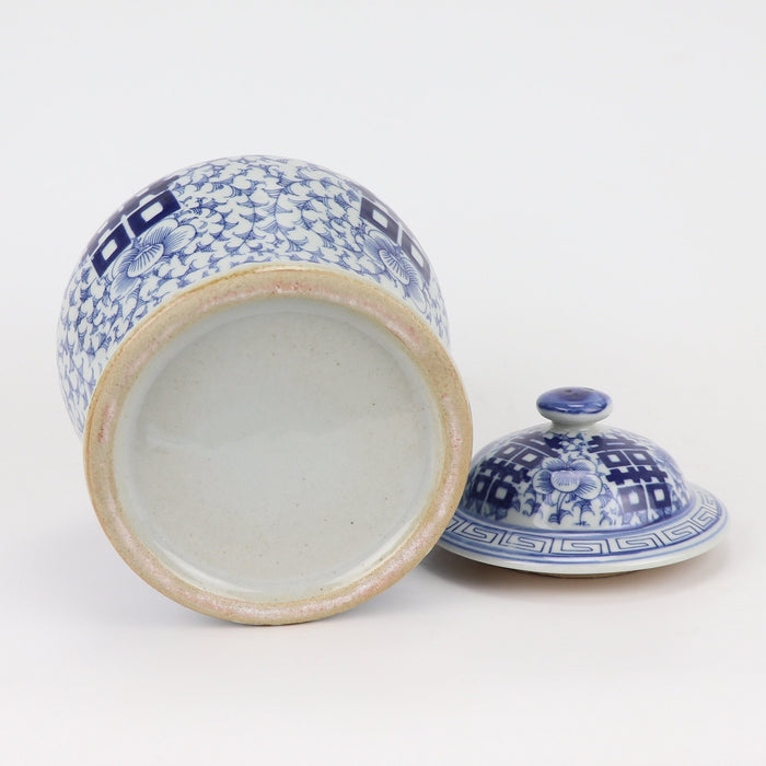 Fine Asianliving Chinese Gemberpot Blauw Wit Dubbele