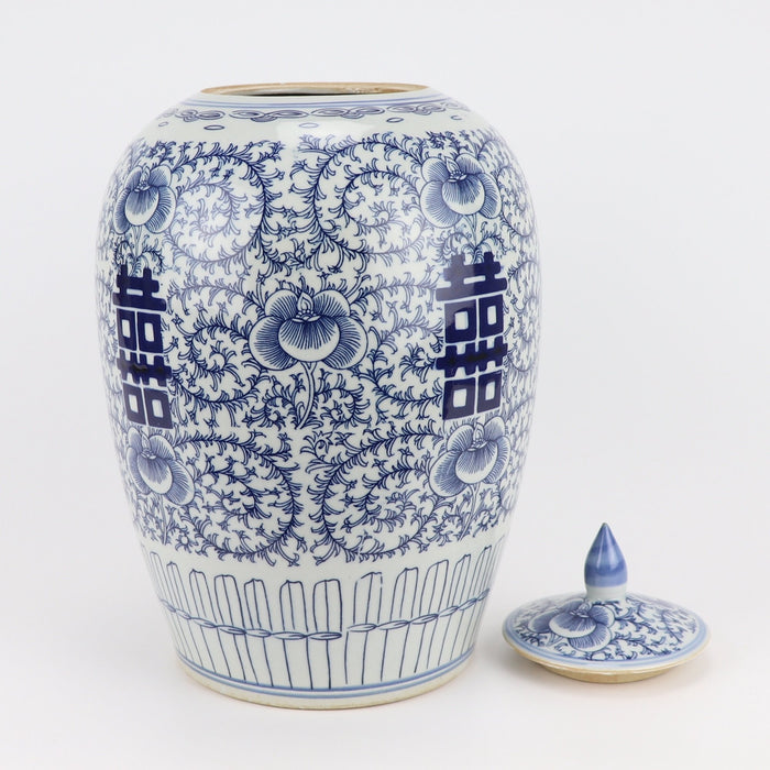 Fine Asianliving Chinese Gemberpot Blauw Wit Dubbele