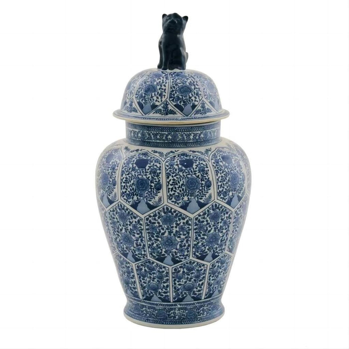Fine Asianliving Chinese Gemberpot Porselein Blauw