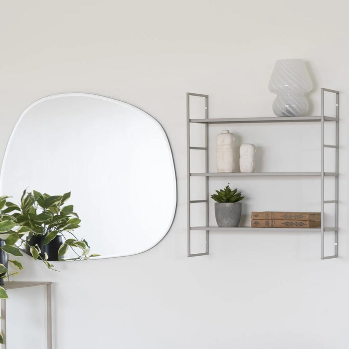 QUVIO Wandrek Olivia - Vierkant - 3 Planken - Staal - Grijs