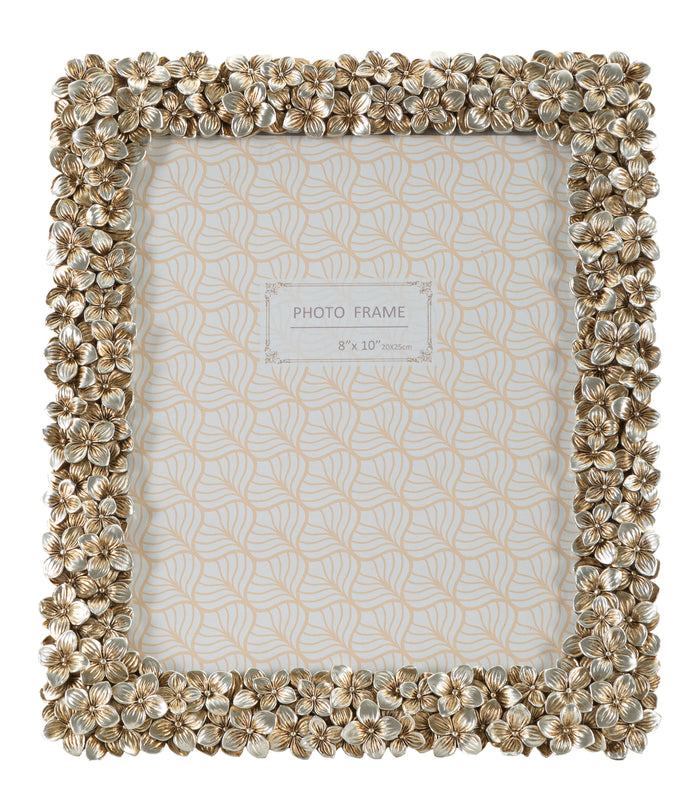 Flolly - Zilveren fotolijst met bloemen