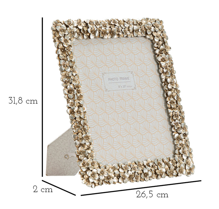 Flolly - Zilveren fotolijst met bloemen