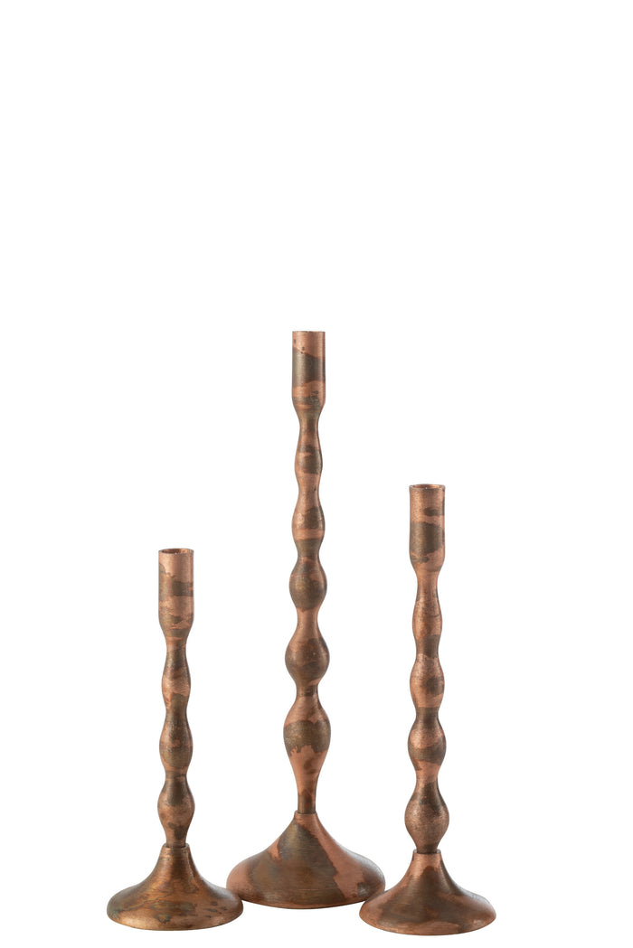 J-line - Kaarshouder Sha Metaal Koper Large - 13x13x41.5cm