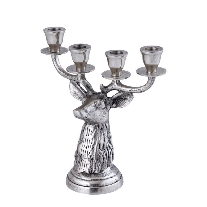 PTMD Thien Silver Casted Alu Reindeer Candleholder