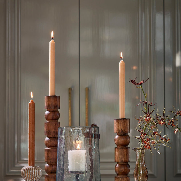 Mica Decorations Philo Kandelaar - H40 x Ø11 cm - Mangohout - Bruin