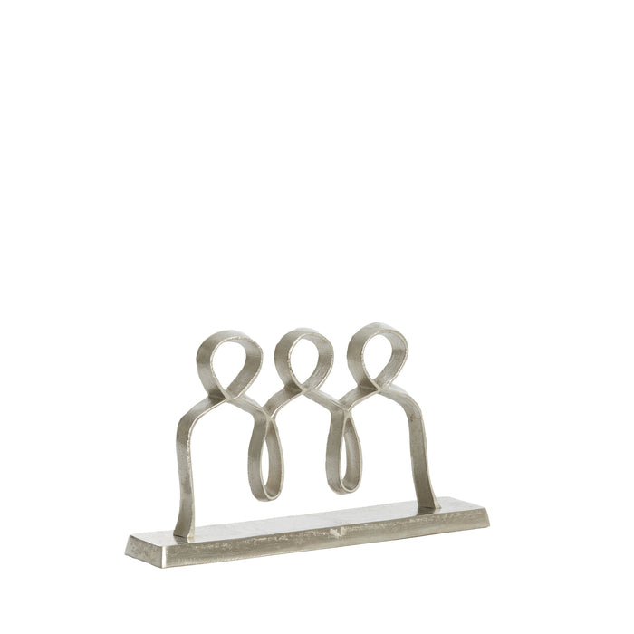 Light&living Ornament op voet 39x8x22 cm PEOPLE ruw nikkel