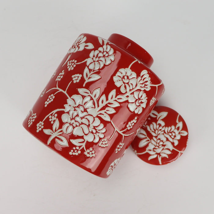 Fine Asianliving Chinese Gemberpot Porselein Rood