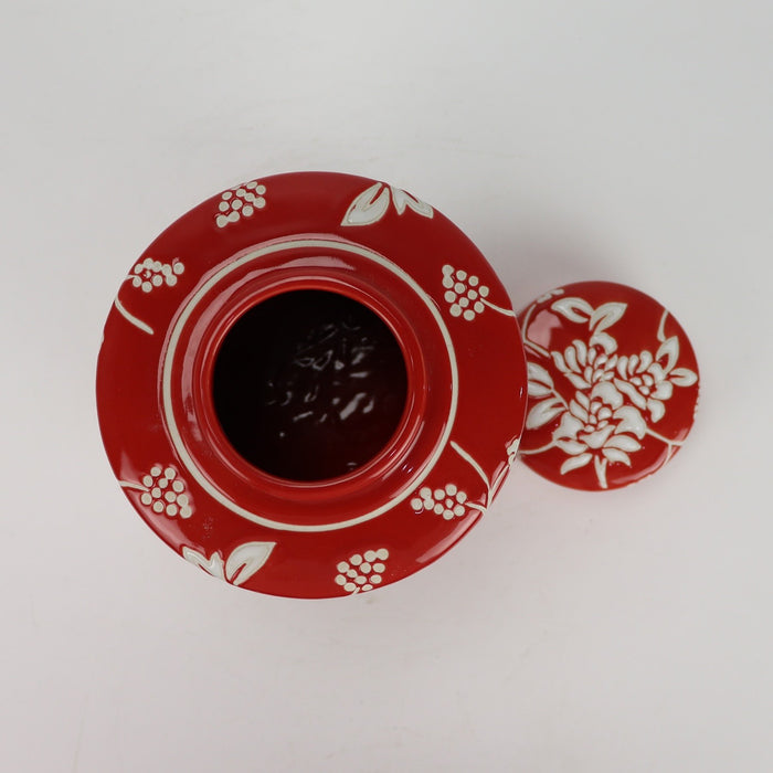 Fine Asianliving Chinese Gemberpot Porselein Rood