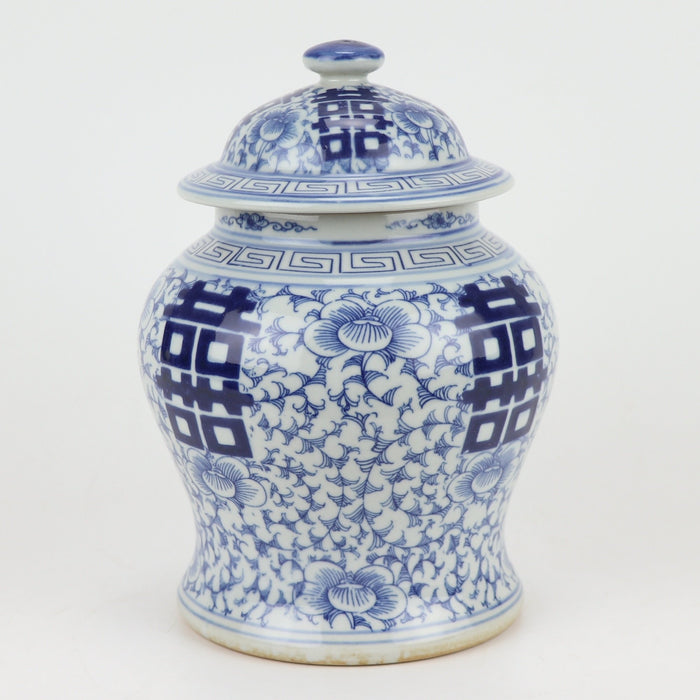 Fine Asianliving Chinese Gemberpot Blauw Wit Dubbele