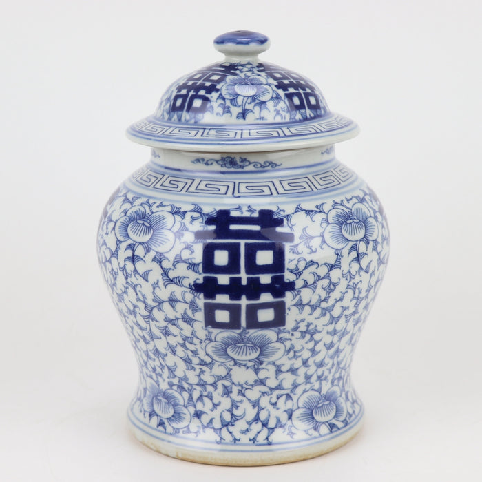 Fine Asianliving Chinese Gemberpot Blauw Wit Dubbele
