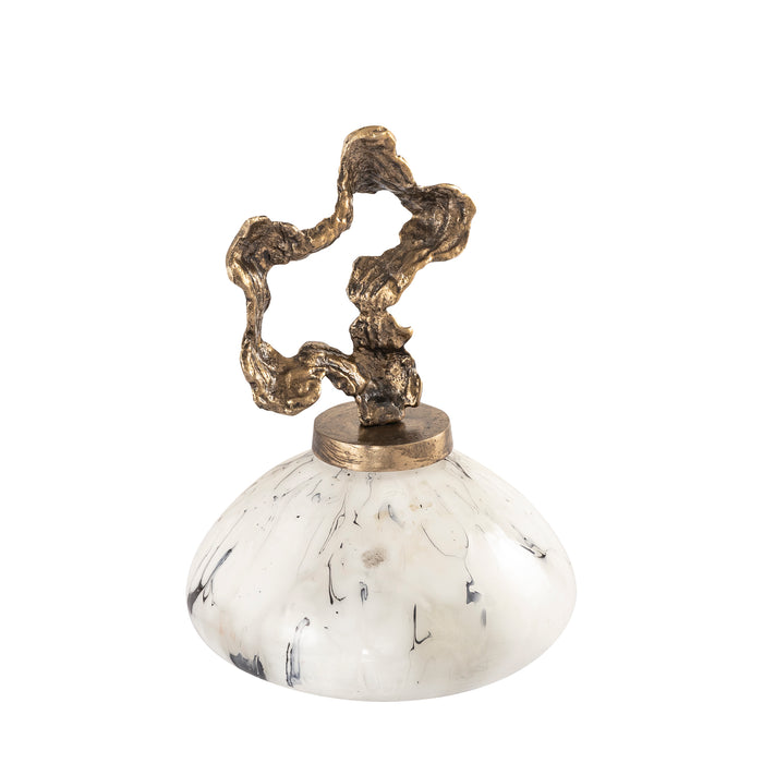 PTMD Maryan Pearl Shaped Alu Casted Statue Brass Lid L