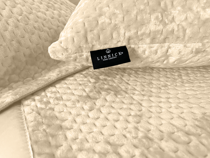 LINNICK Velvet Kussensloop - beige 60x70cm - Set van 2