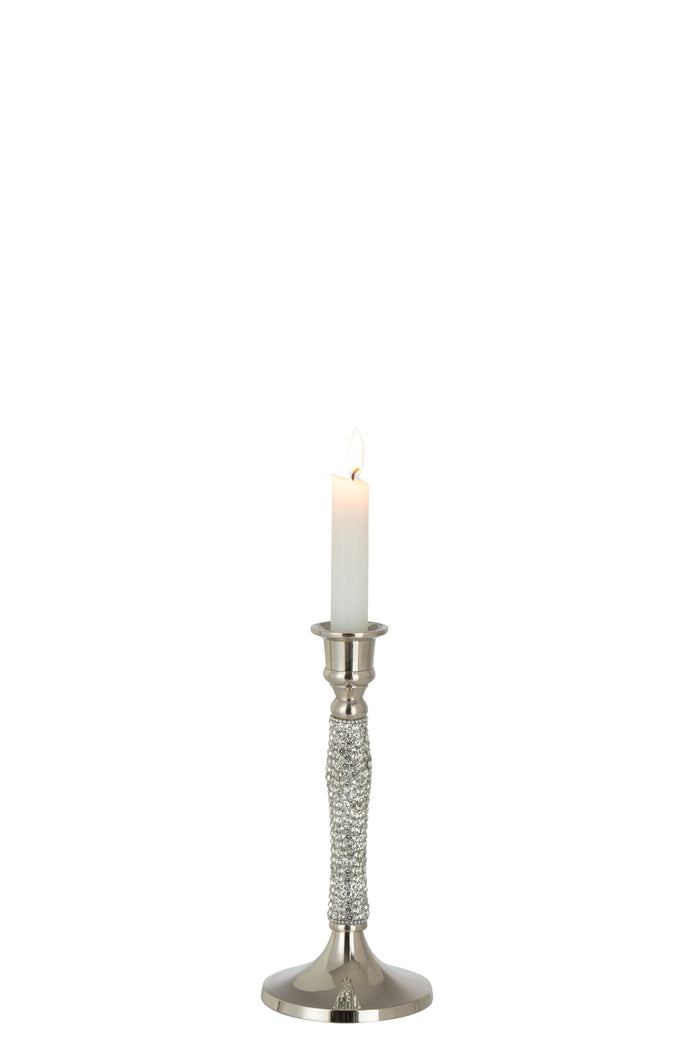 J-line - Kandelaar Diamant Aluminium Zilver Small - 10x10x22cm