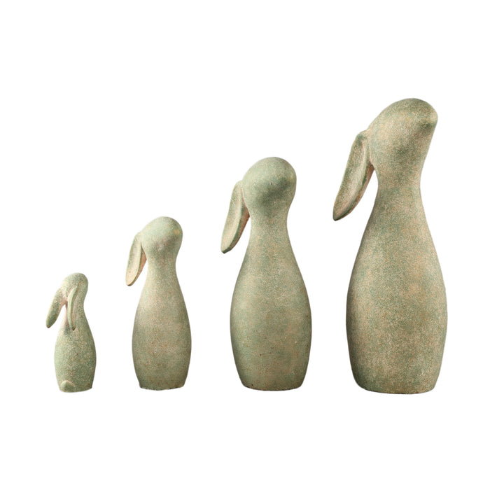 PTMD Iemkje Green Cement Rabbit Shaped Statue XL