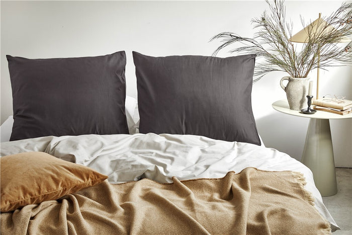 Walra - Kussensloop Crispy Cotton - 2x 80x80 - Antraciet