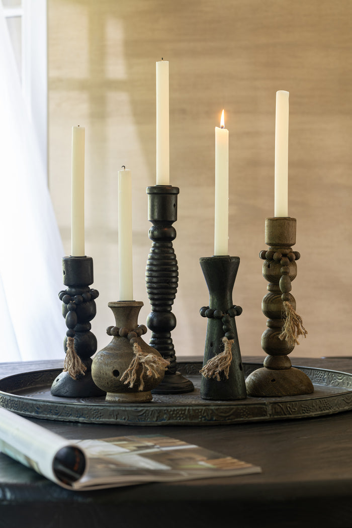 J-Line kaarshouder Louis - ijzer - zwart|bruin - 2 stuks