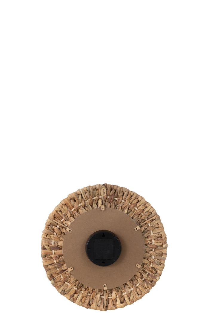 J-line - Wandklok Bloem Waterhyacint Natuur|wit Small - 40x4.5x40cm