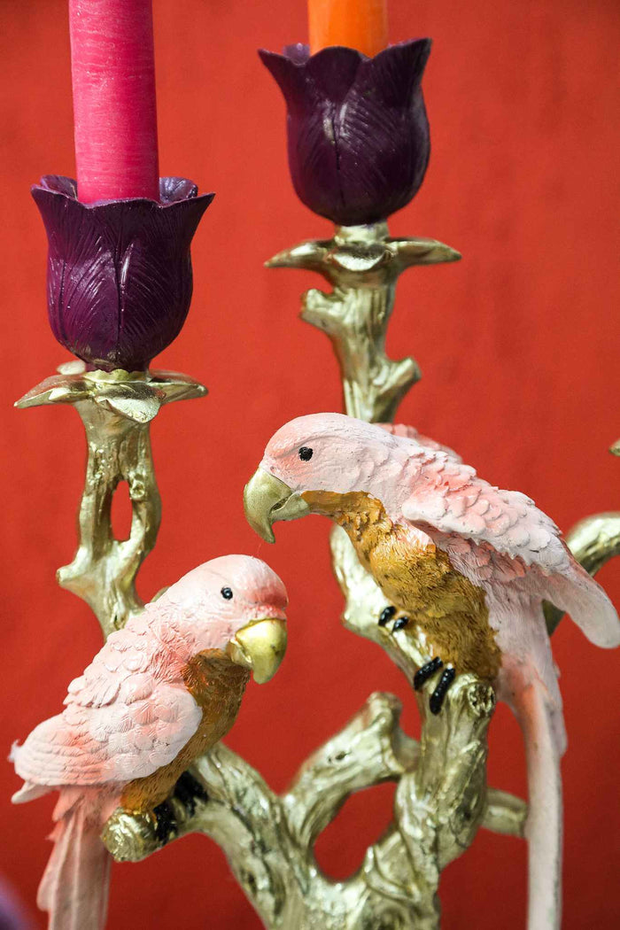 PTMD Kandelaar Marioe - 22x12x37 cm - Parrafin - Roze