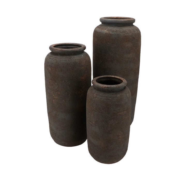 DK Design vaas kruik model Batu - roestbruin - D22 x H52 cm