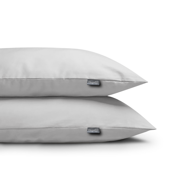 Eleganzzz Kussensloop Hotelsluiting Perkal Katoen licht grijs