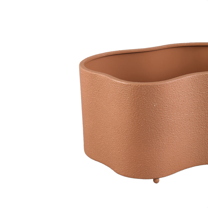 PTMD Marwa Rust Iron Organic Shaped Pot Set Of 2