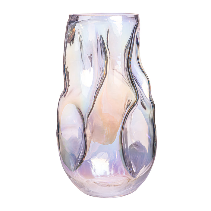 QUVIO Vaas ingedeukt – Maat L – Glas - Parelmoer