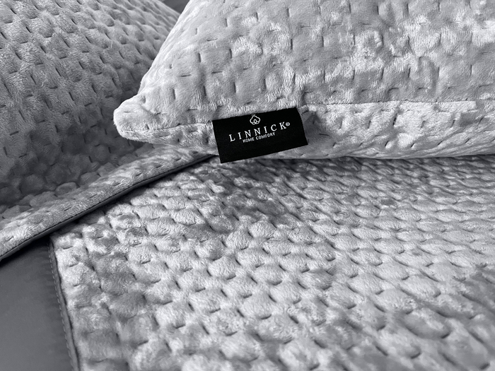 LINNICK Velvet Kussensloop - silver grey 60x70cm - Set van 2