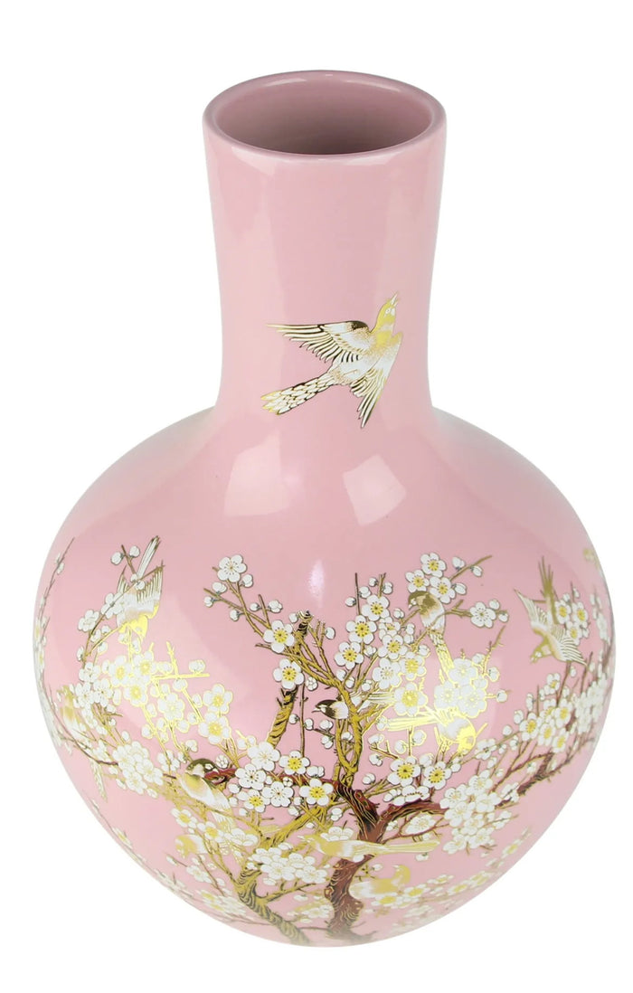 Fine Asianliving Chinese Vaas Roze Bloesems