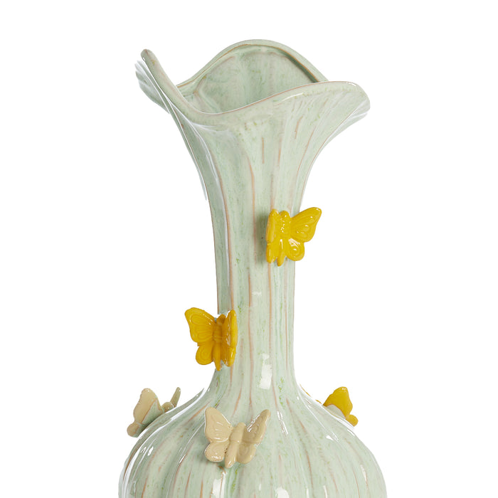 Light & Living - Vaas BUTTERFLY - Ø23x44cm - Groen