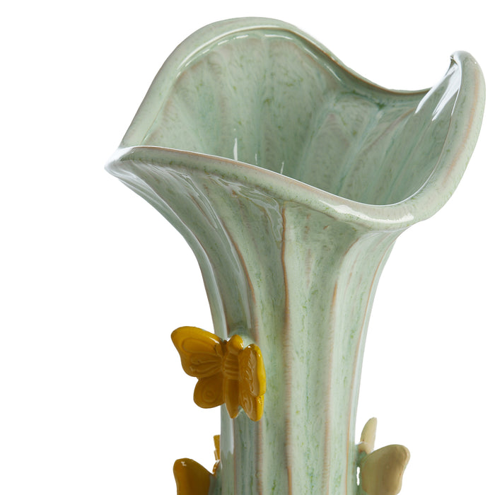 Light & Living - Vaas BUTTERFLY - Ø23x44cm - Groen