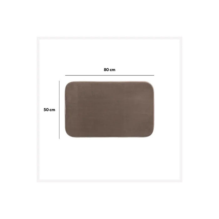 5Five Badkamerkleedje|badmat tapijt - taupe - 48 x 80 cm