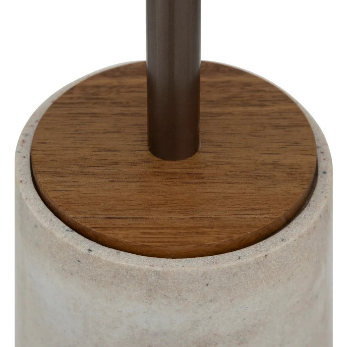 5Five Toiletborstel Como Marble - in houder - kunststeen - wit