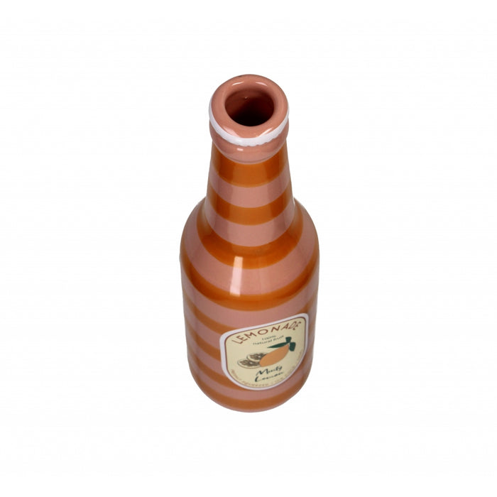 HD Collection Vaas Bottle Lemon - Roze - Keramiek - 7x24x7cm (BxHxD)